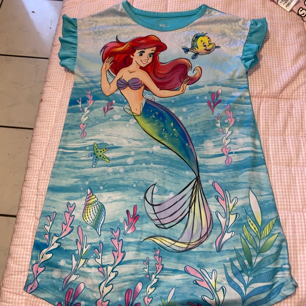 Disney Ariel Kids Nightgown - Blue and Green